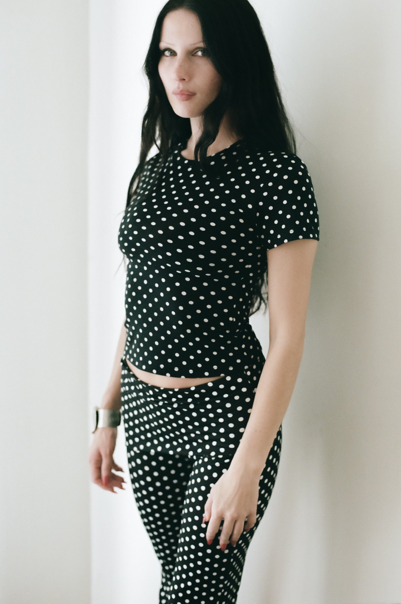Thalia Pants in Black Polka Dot