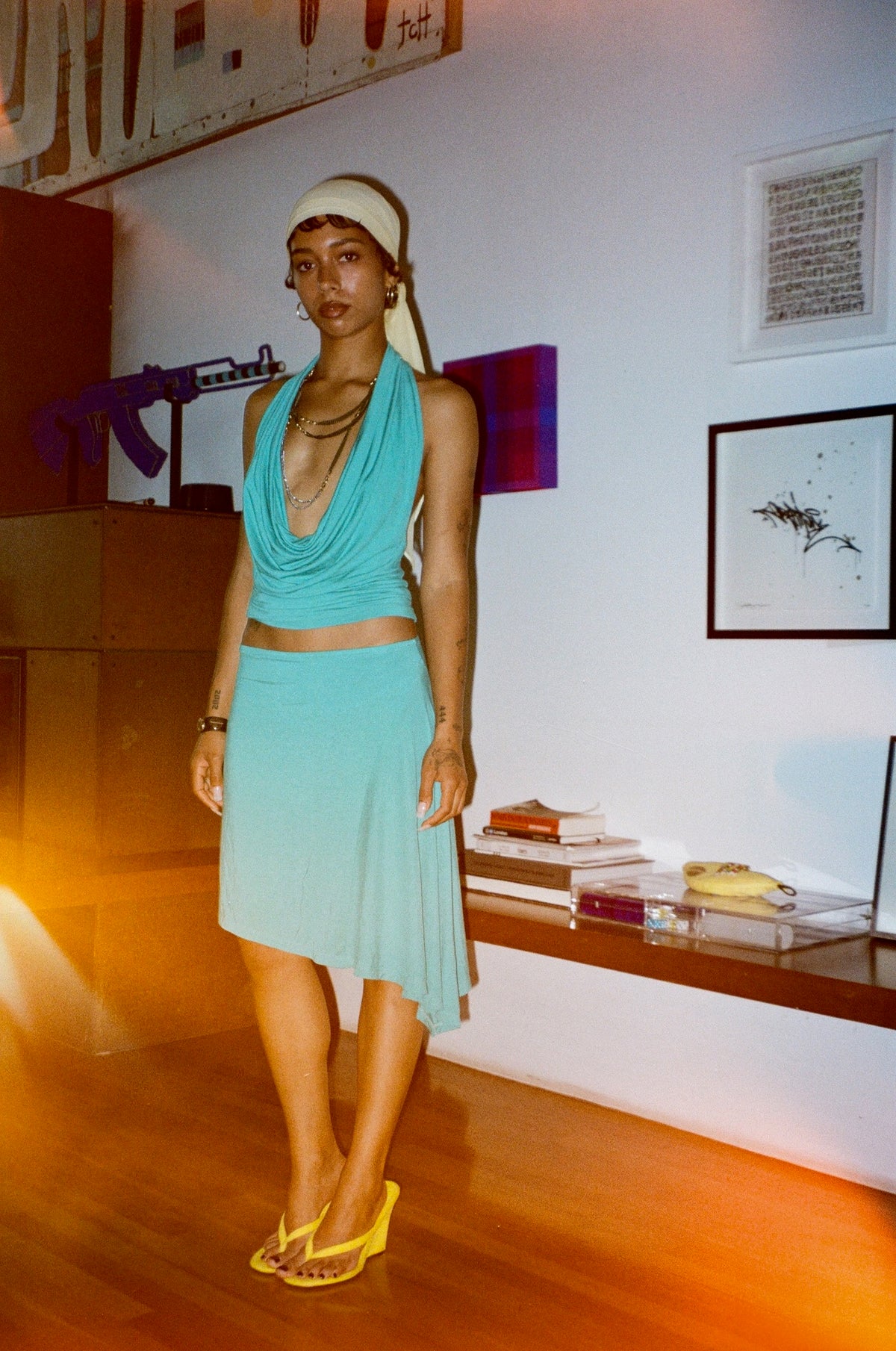 Demeter Midi Skirt in Teal