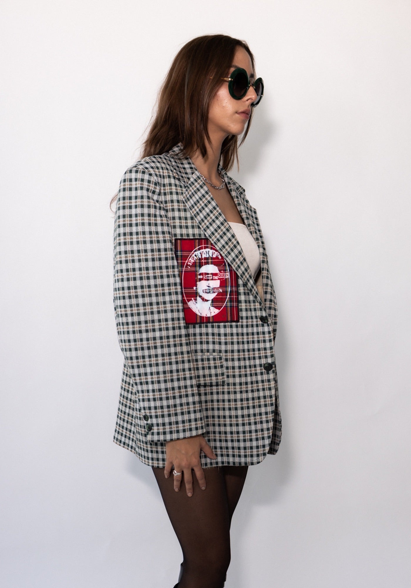 Green Plaid Devo Blazer