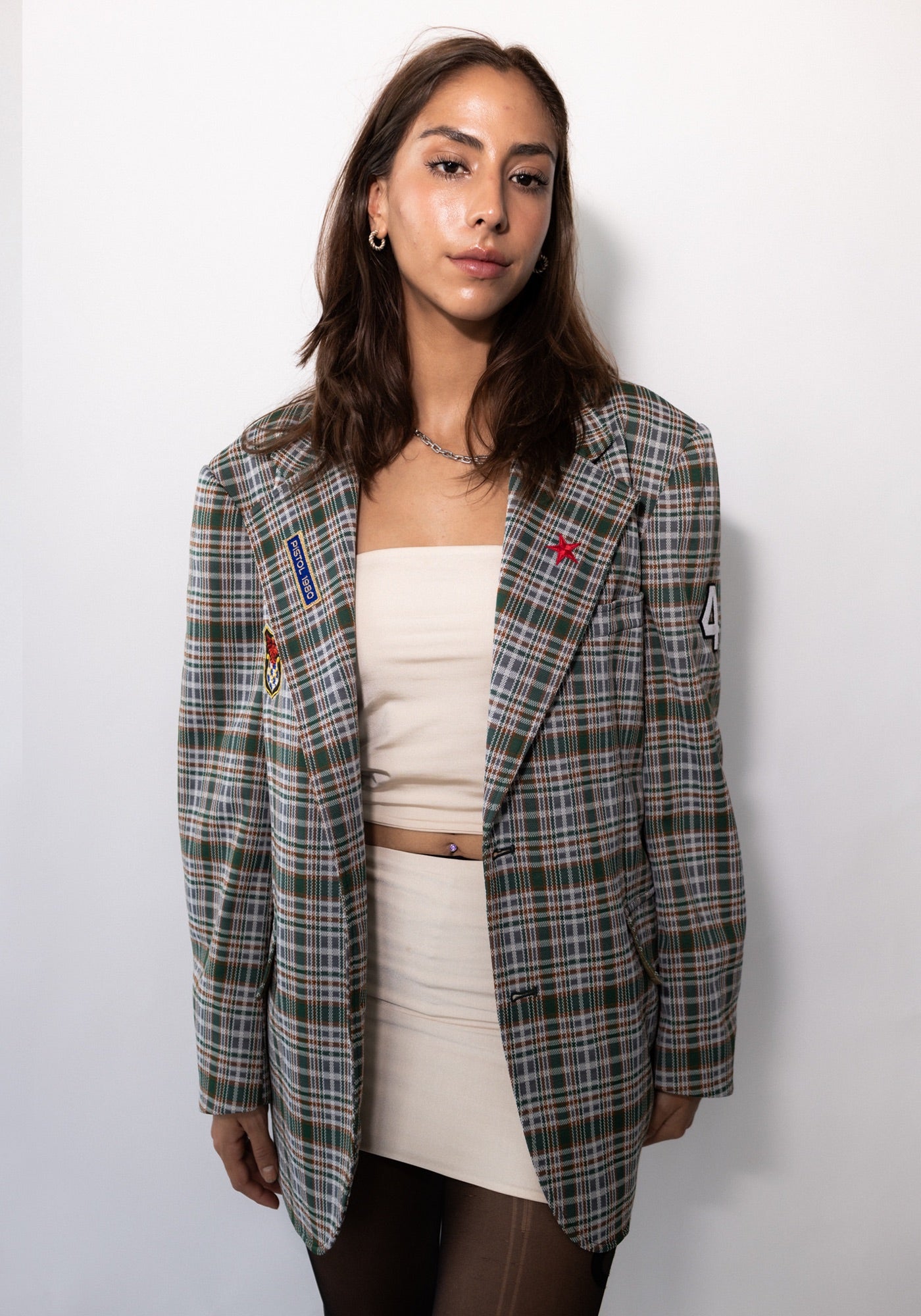 Green Plaid Sex Pistols Blazer