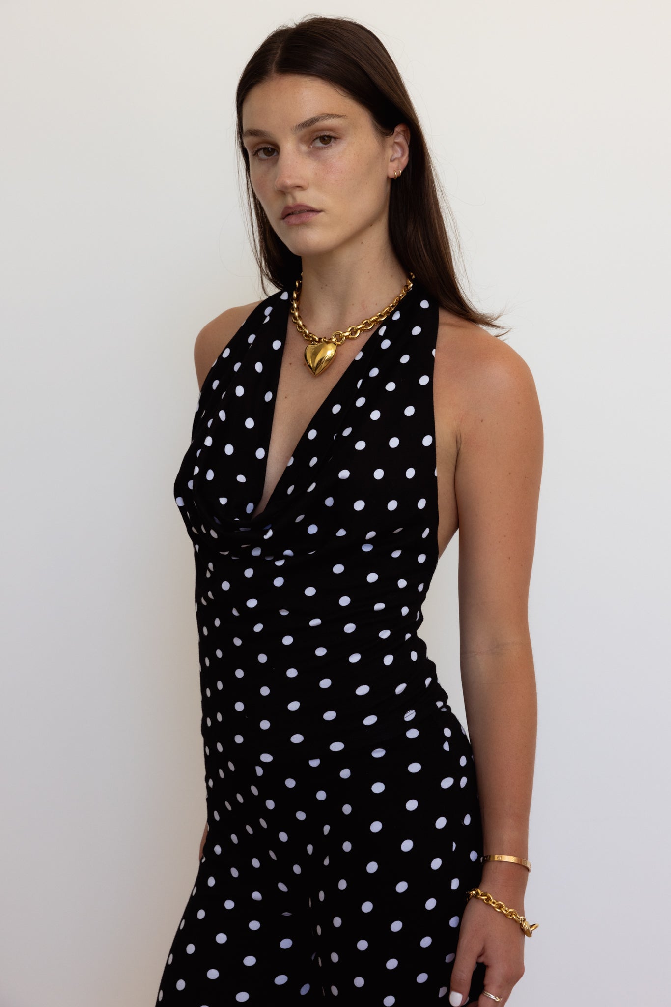Psyche Capri in Black Polka Dot