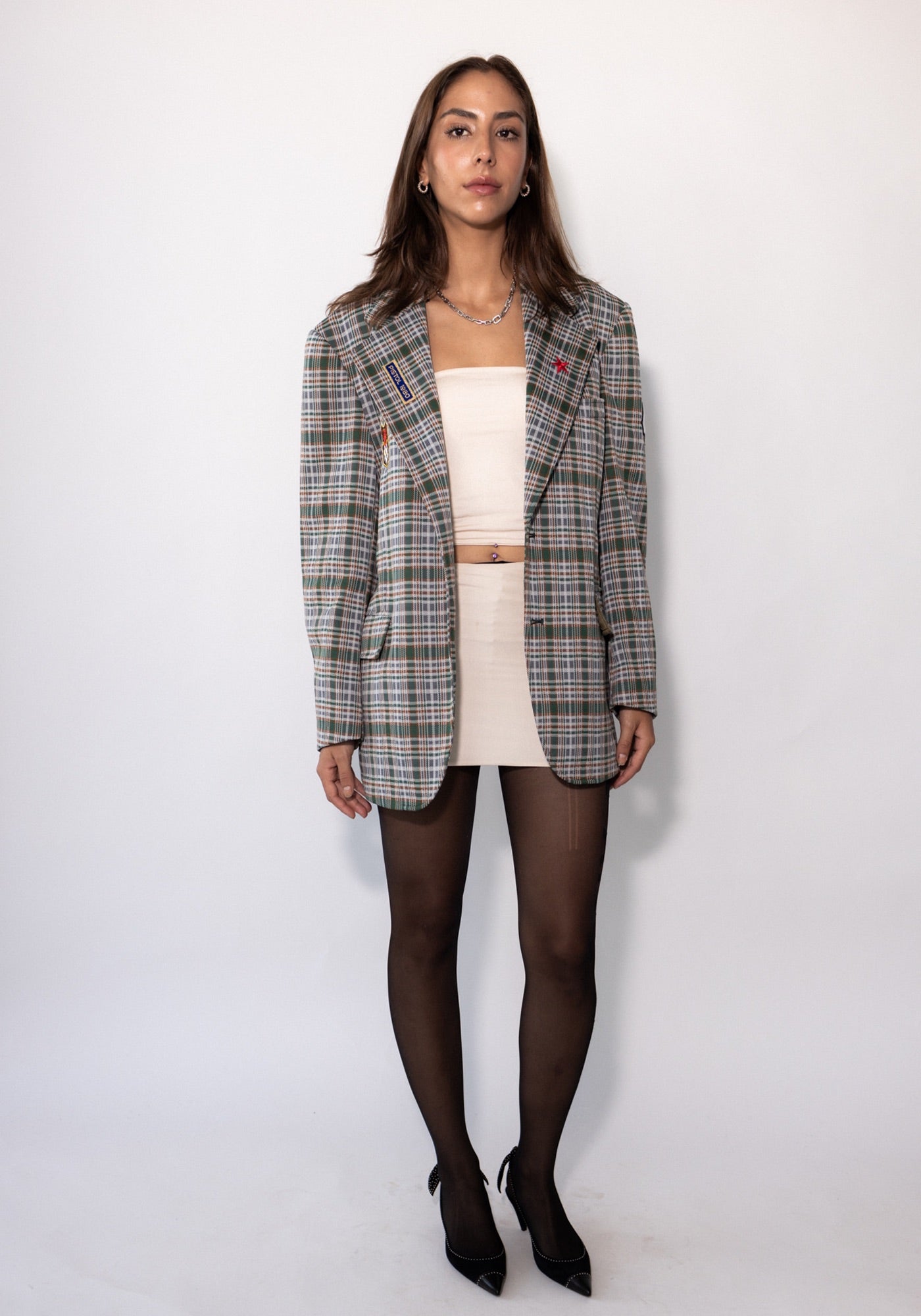 Green Plaid Sex Pistols Blazer