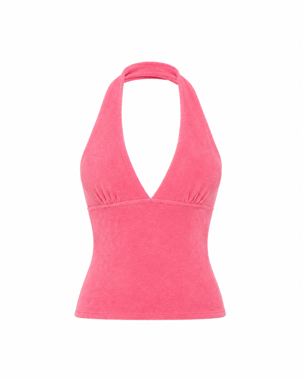 Aurora Halter Top in Hot Pink Terry