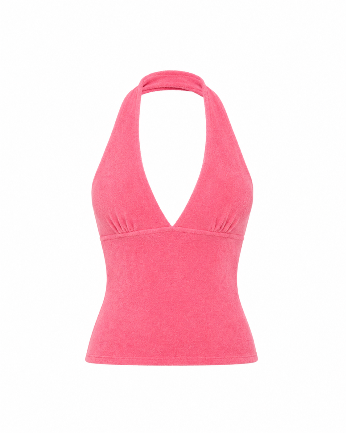 Aurora Halter Top in Hot Pink Terry