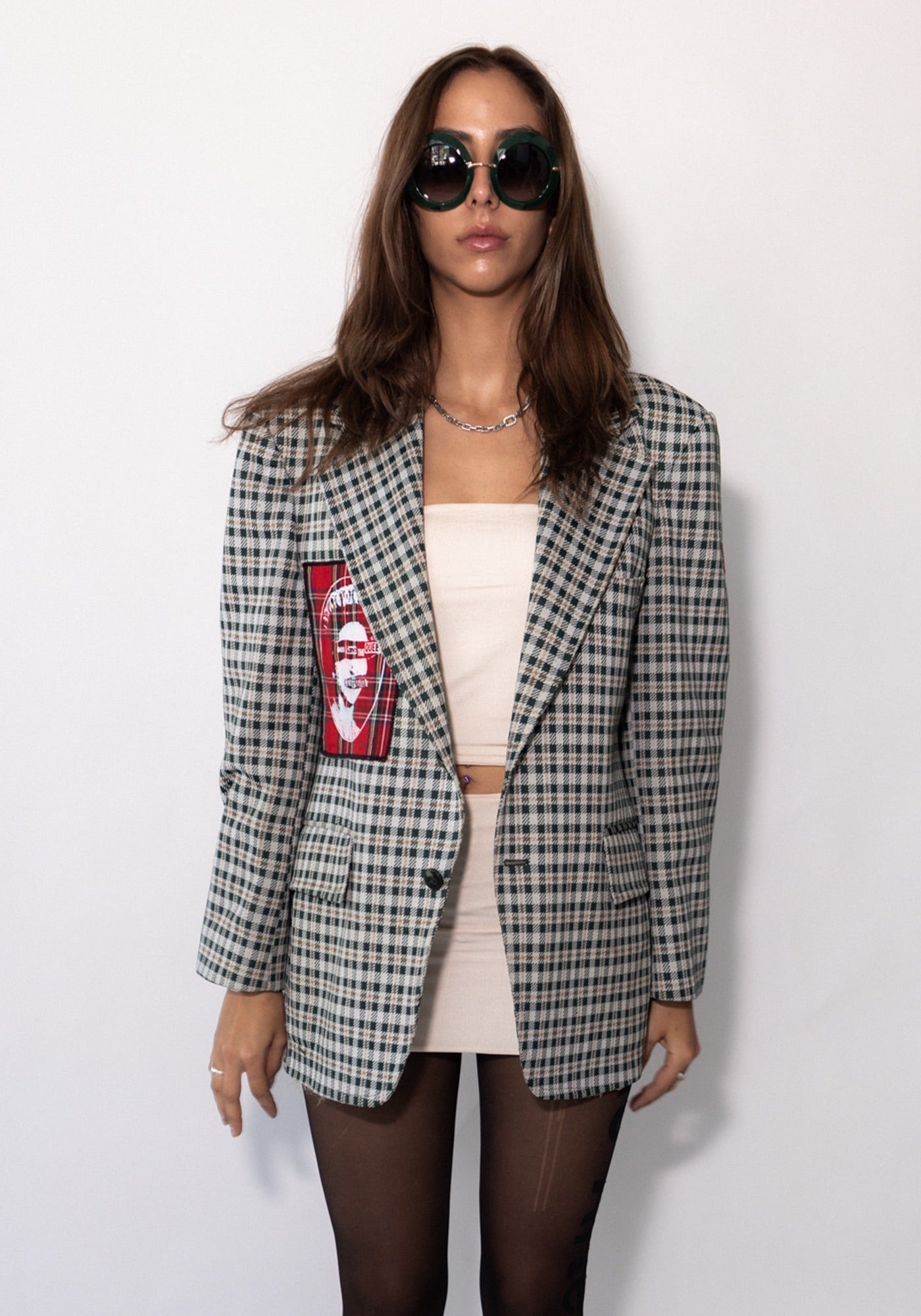Green Plaid Devo Blazer
