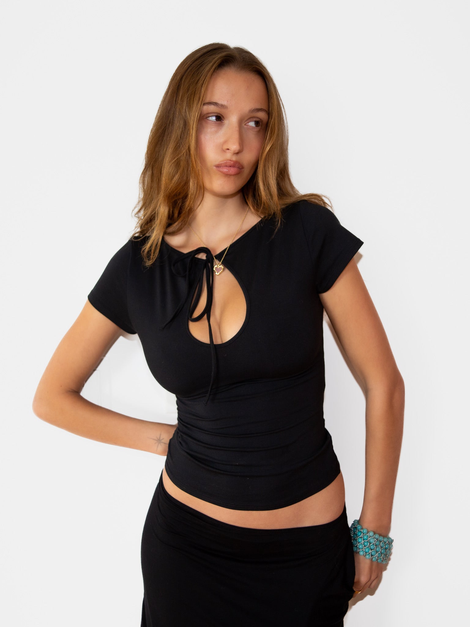 Cleo Keyhole Top in Midnight