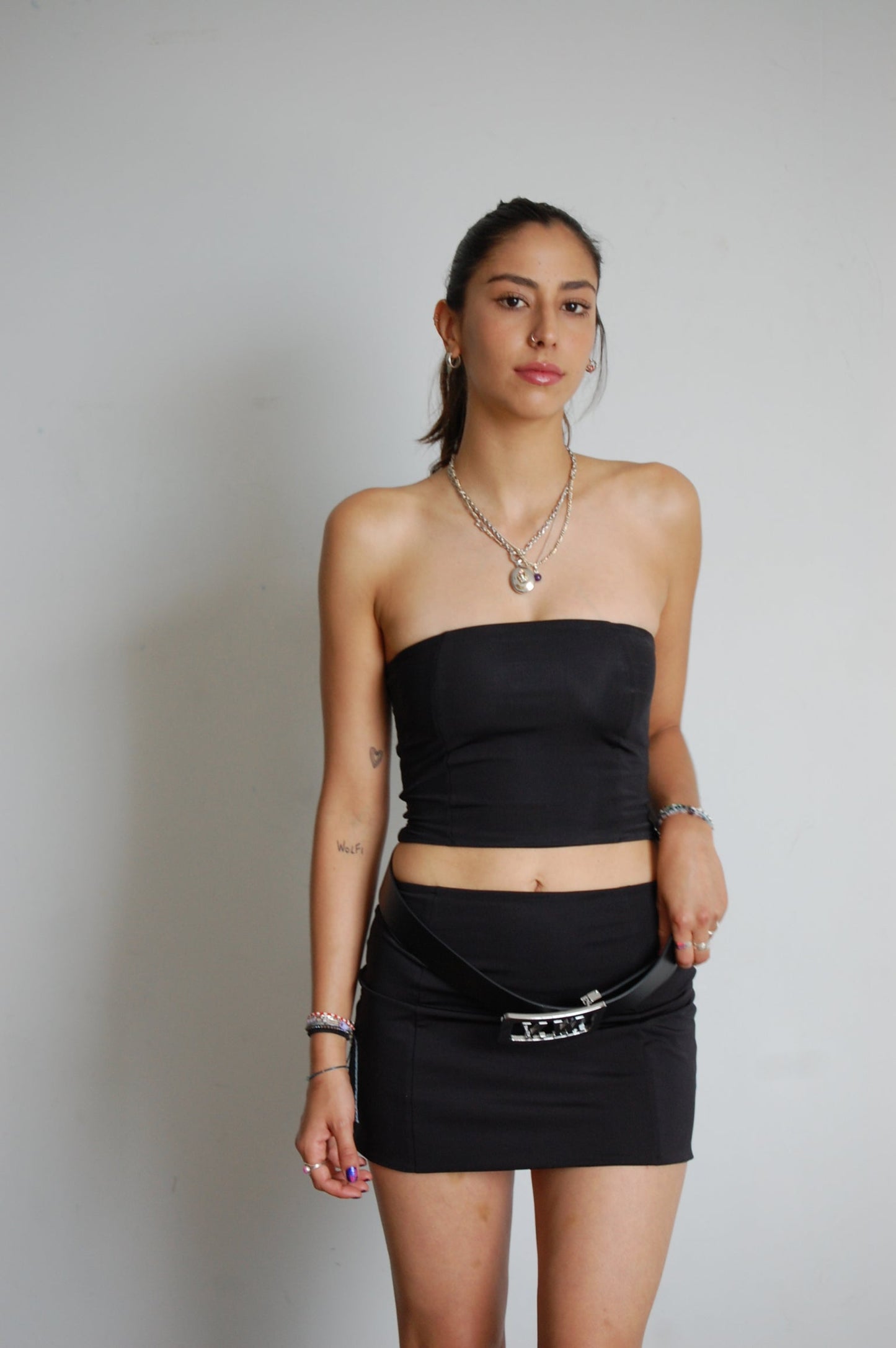 Black Rowena Strapless Top