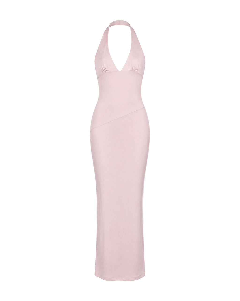 Aphrodite Halter Maxi Dress in Pearl Pink