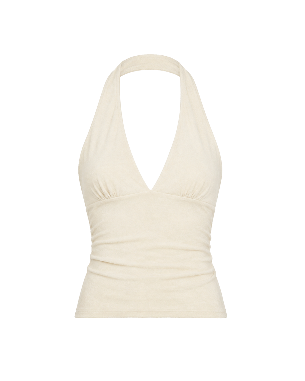 Aurora Halter Top in Cream Terry