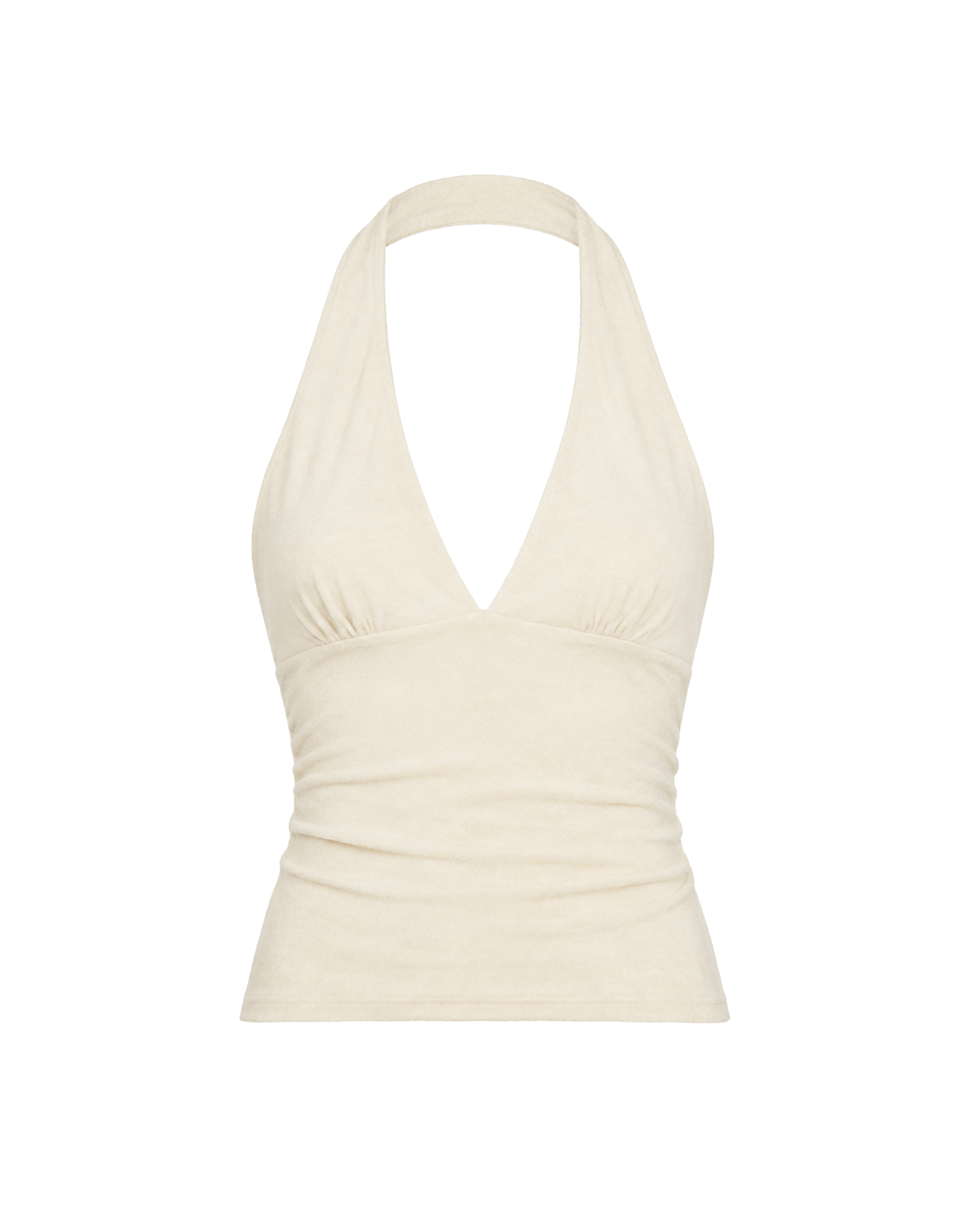 Aurora Halter Top in Cream Terry