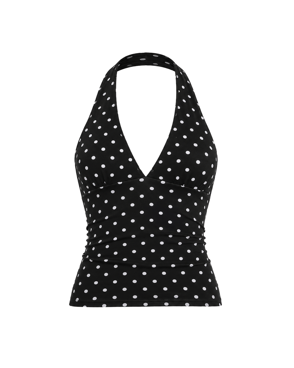 Aurora Halter Top in Black Polka Dot
