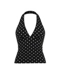 Aurora Halter Top in Black Polka Dot