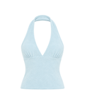 Aurora Halter Top in Ice Blue Terry