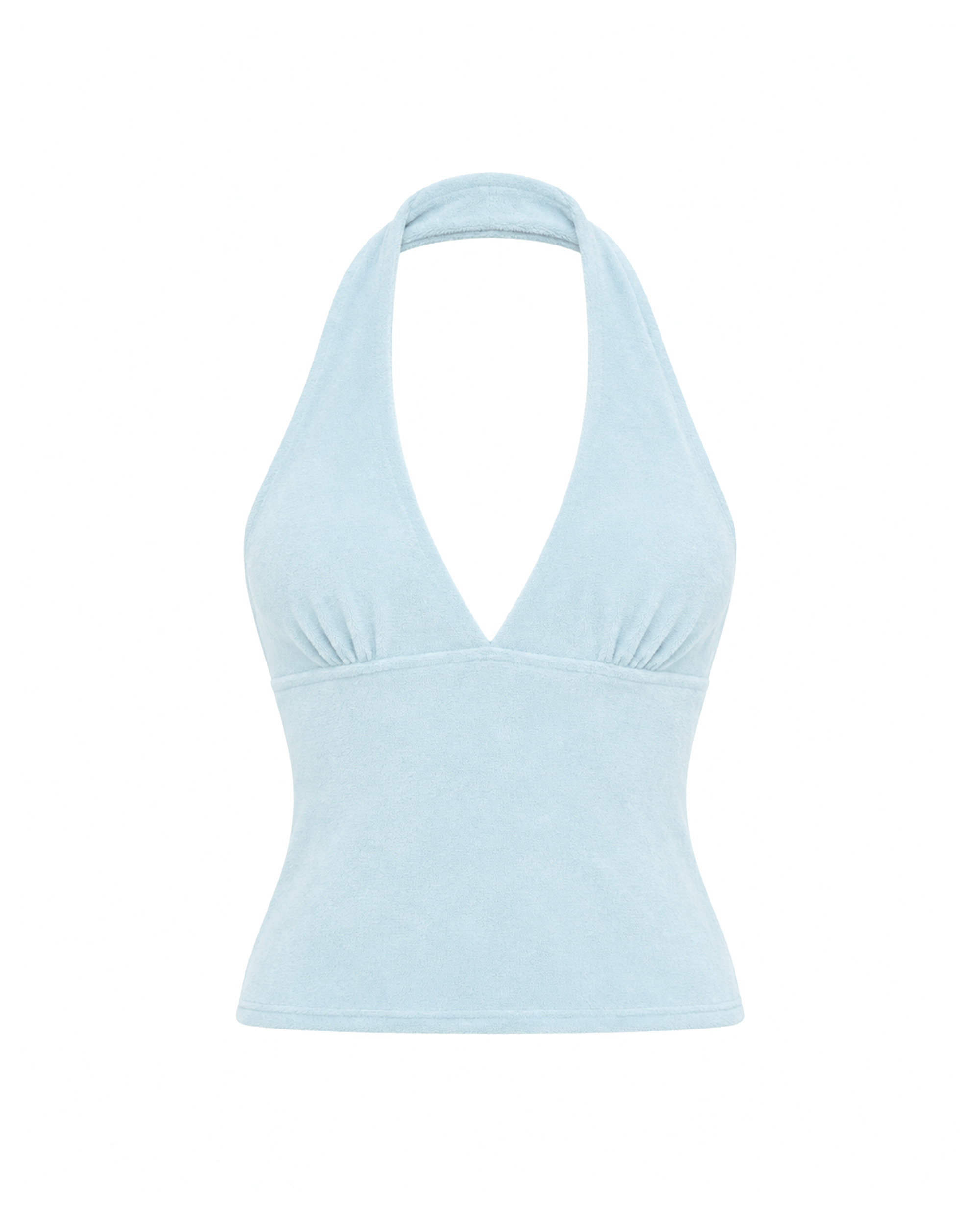 Aurora Halter Top in Ice Blue Terry