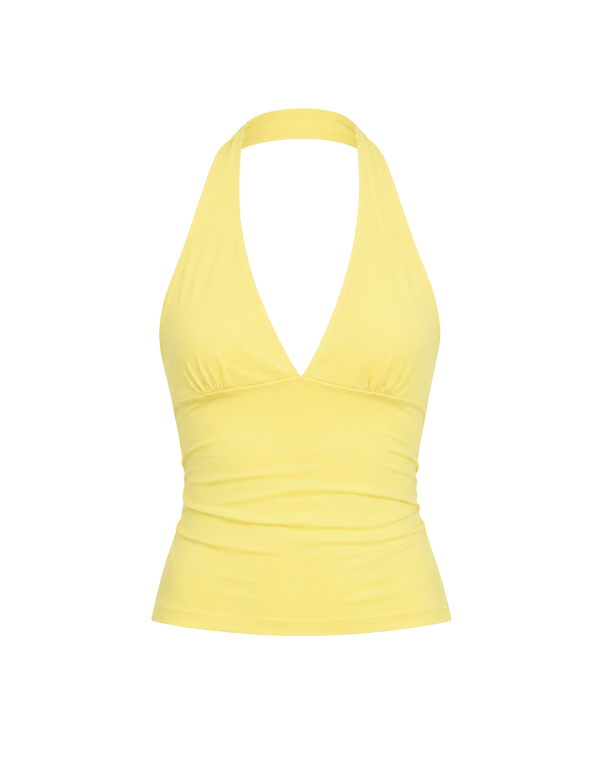 Aurora Halter Top in Butter Yellow