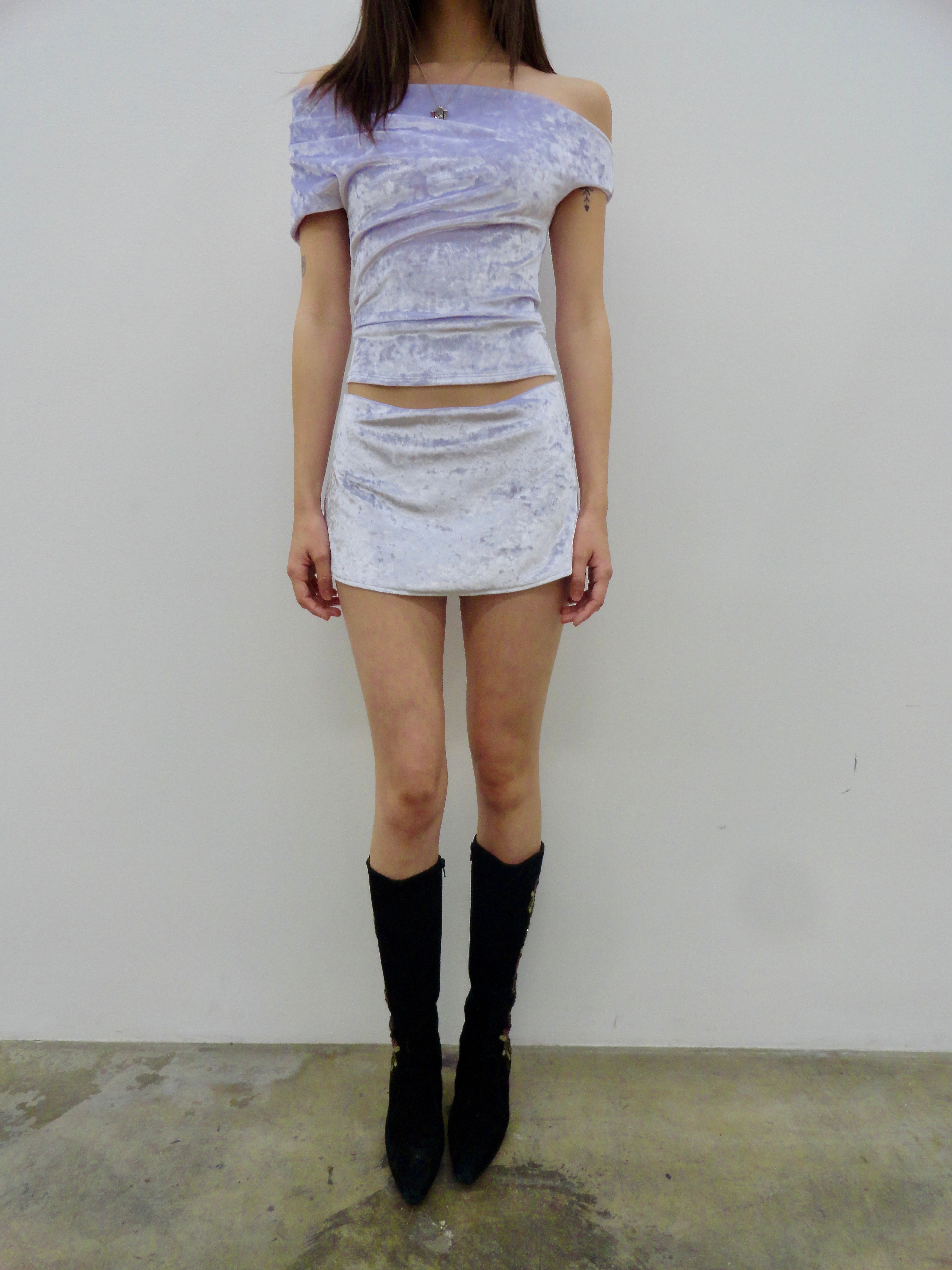 Olympia Skirt in Lavender Velvet