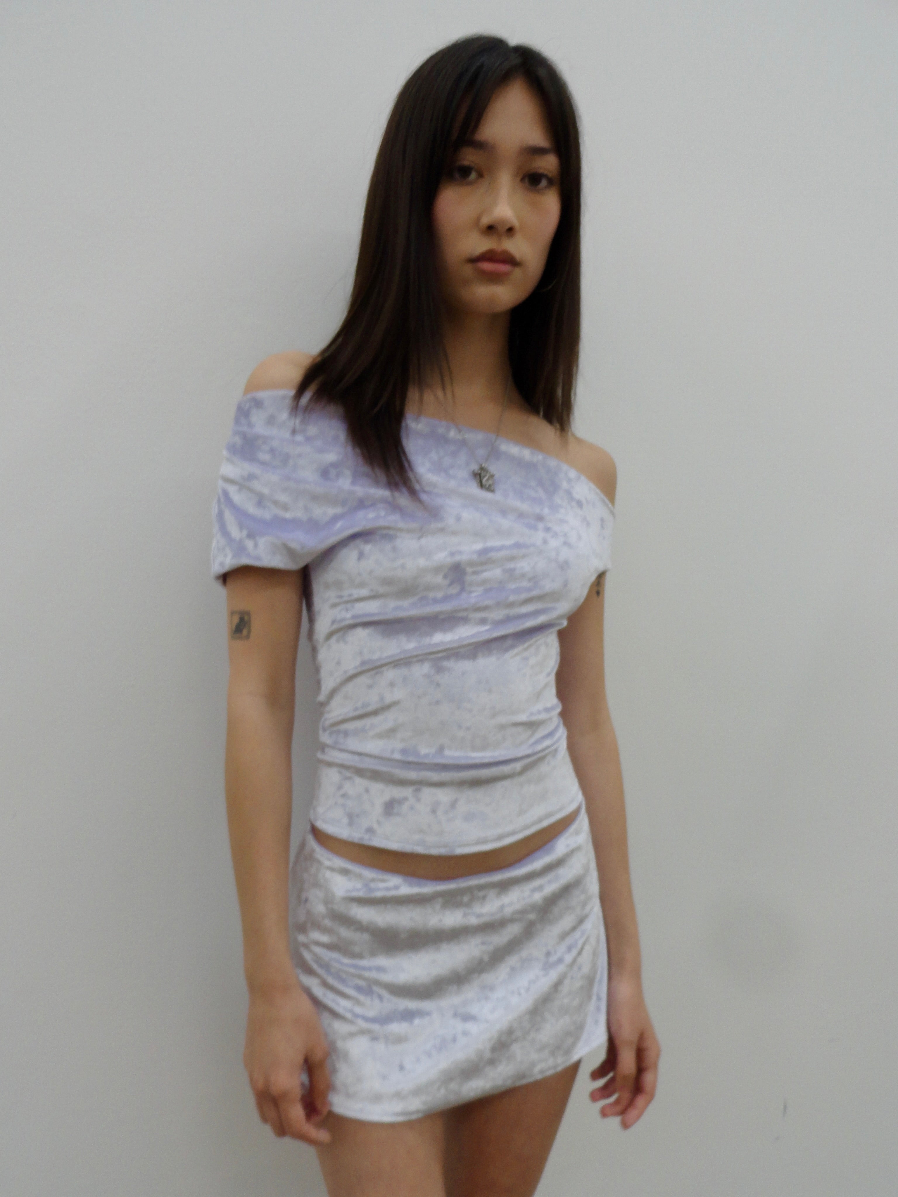 Olympia Skirt in Lavender Velvet