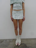 Olympia Skirt in Pastel Sage Velvet