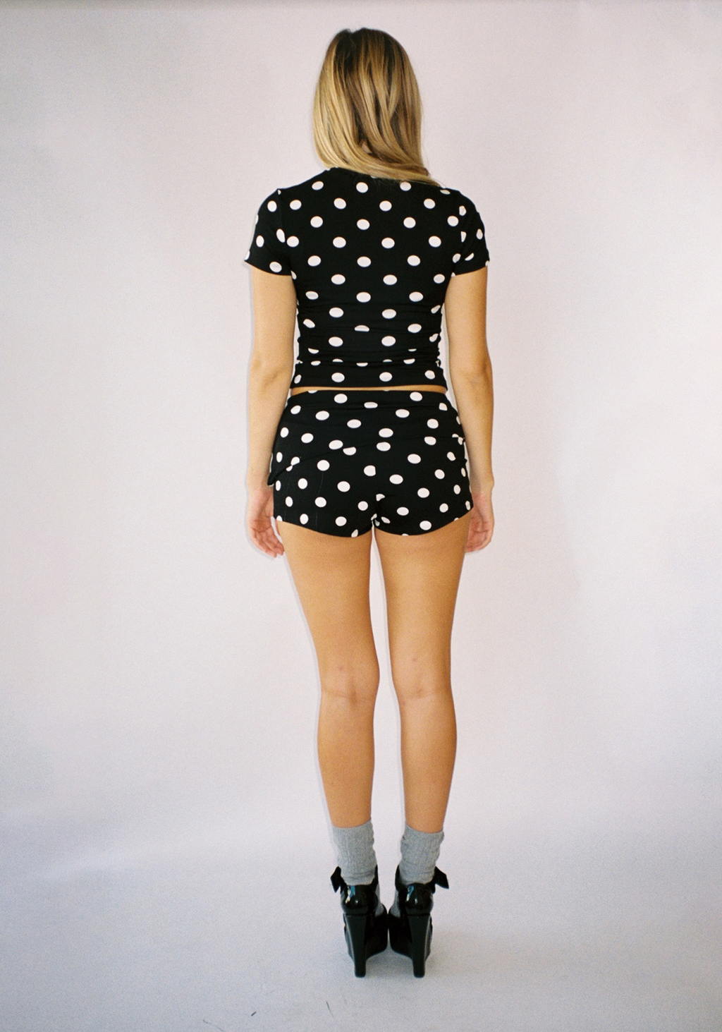 Thalia Shorts in Black Polka Dot