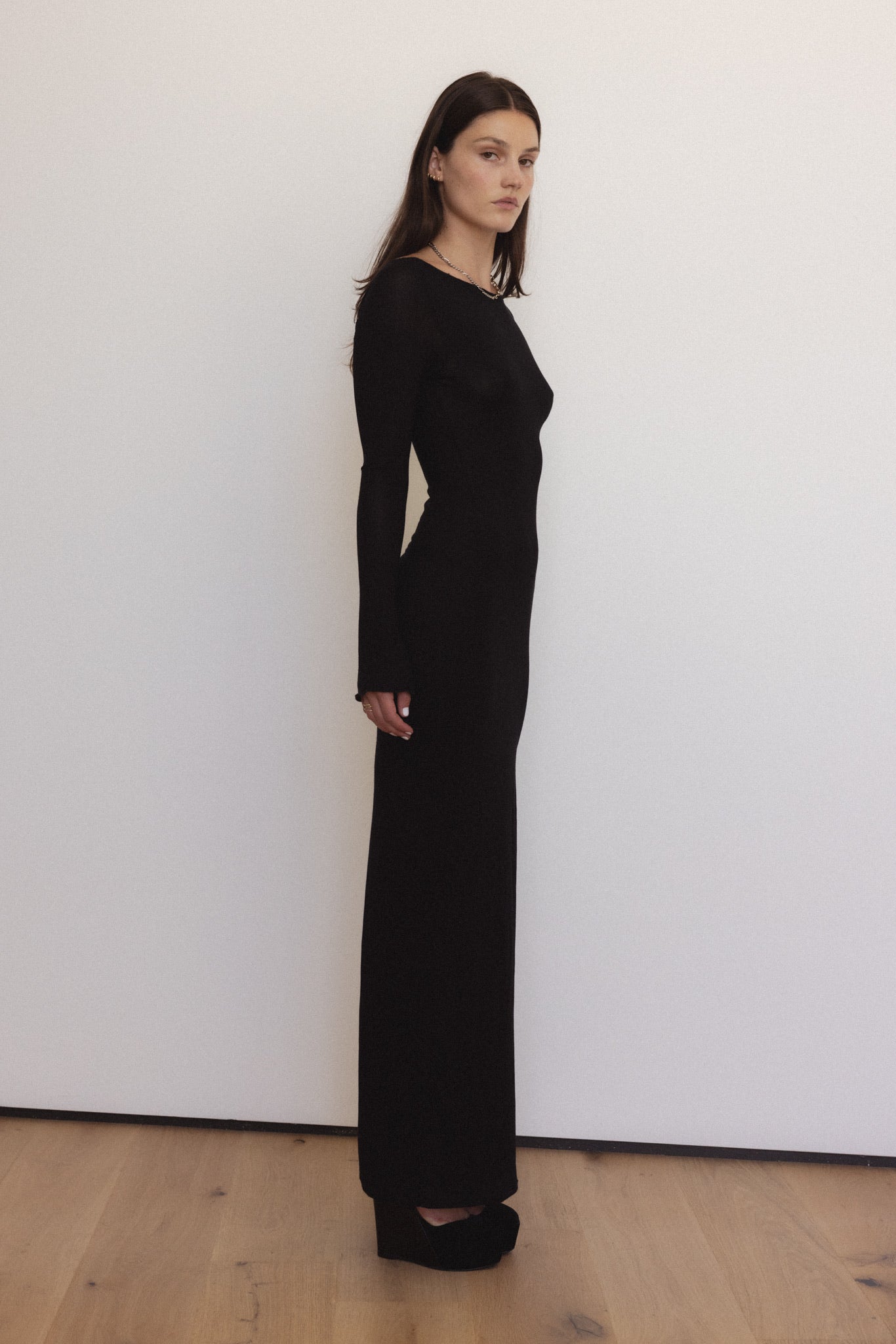 Demeter Long Sleeve Dress in Midnight M