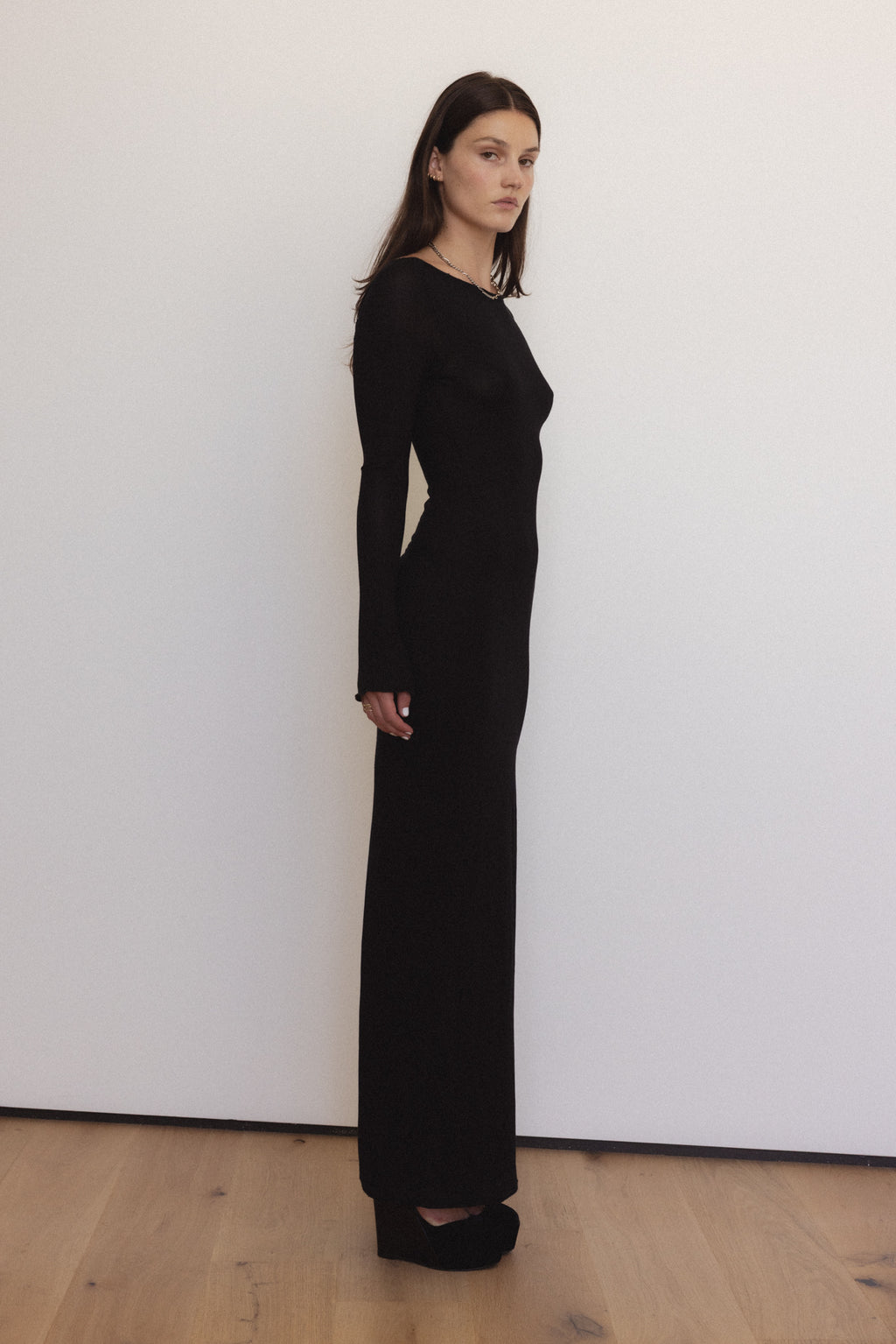 Demeter Long Sleeve Dress in Midnight