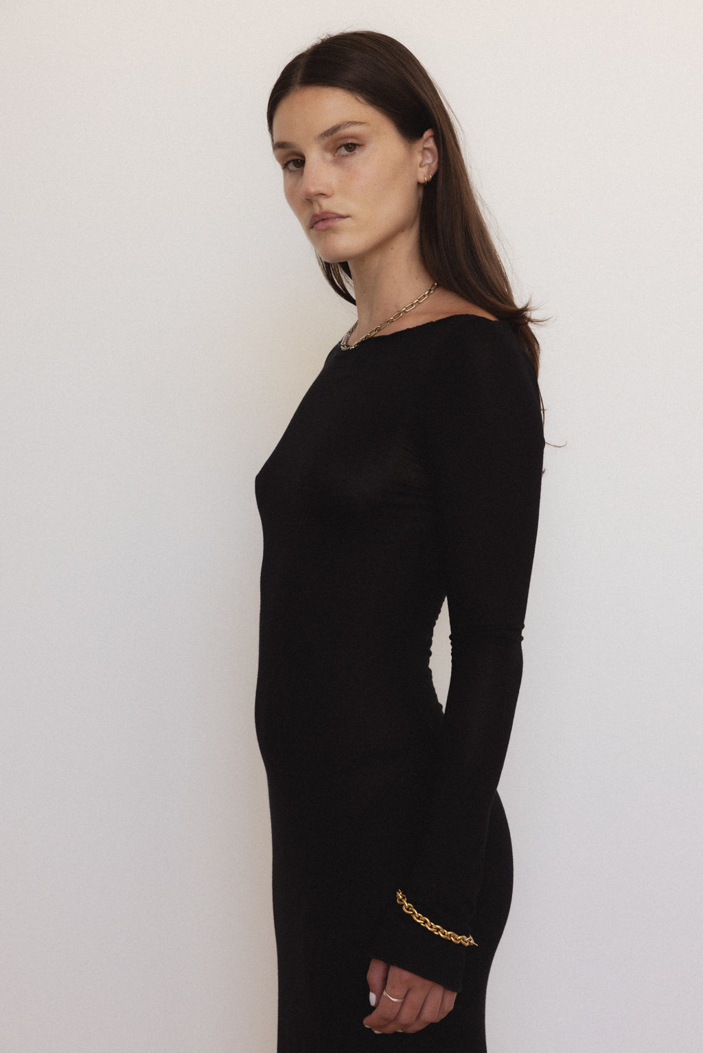 Demeter Long Sleeve Dress in Midnight