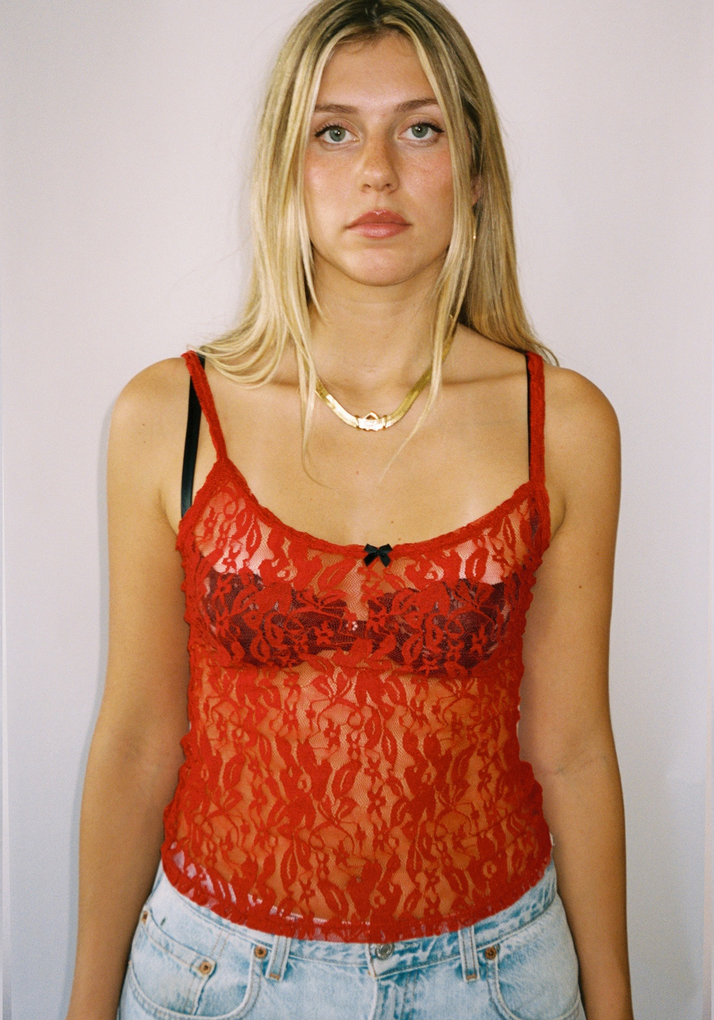 Thalia Tank Top in Cherry Lace