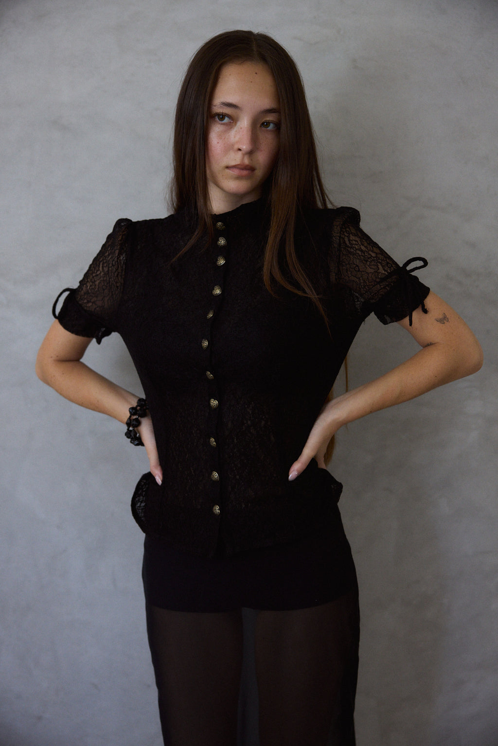Violetta Top in Midnight Lace