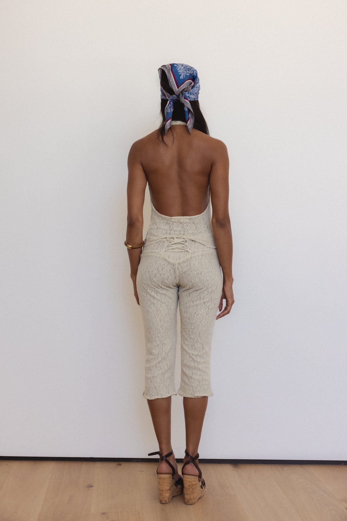 Psyche Top in Sandstone Lace