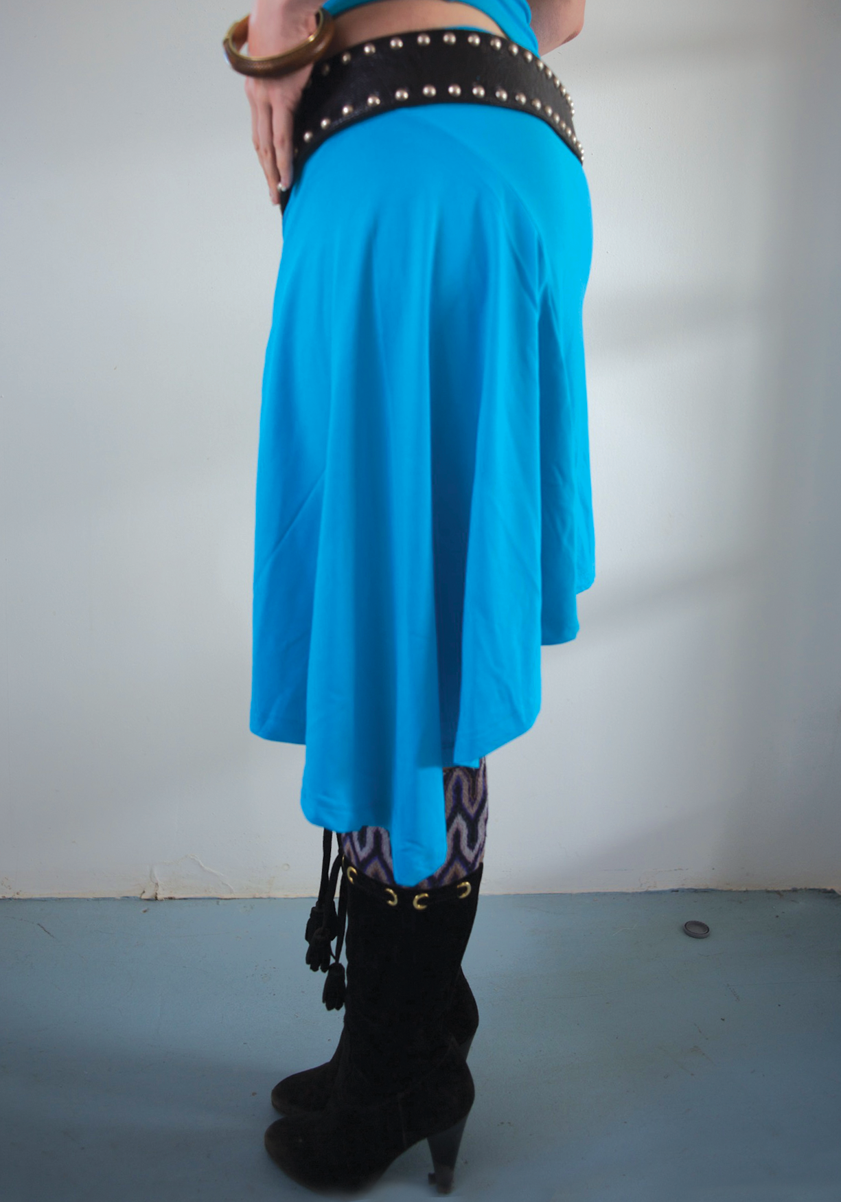 Demeter Midi Skirt in Aqua