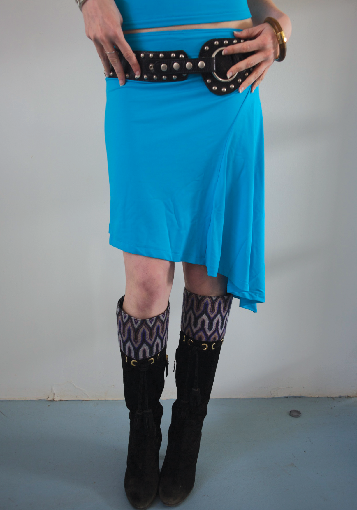 Demeter Midi Skirt in Aqua