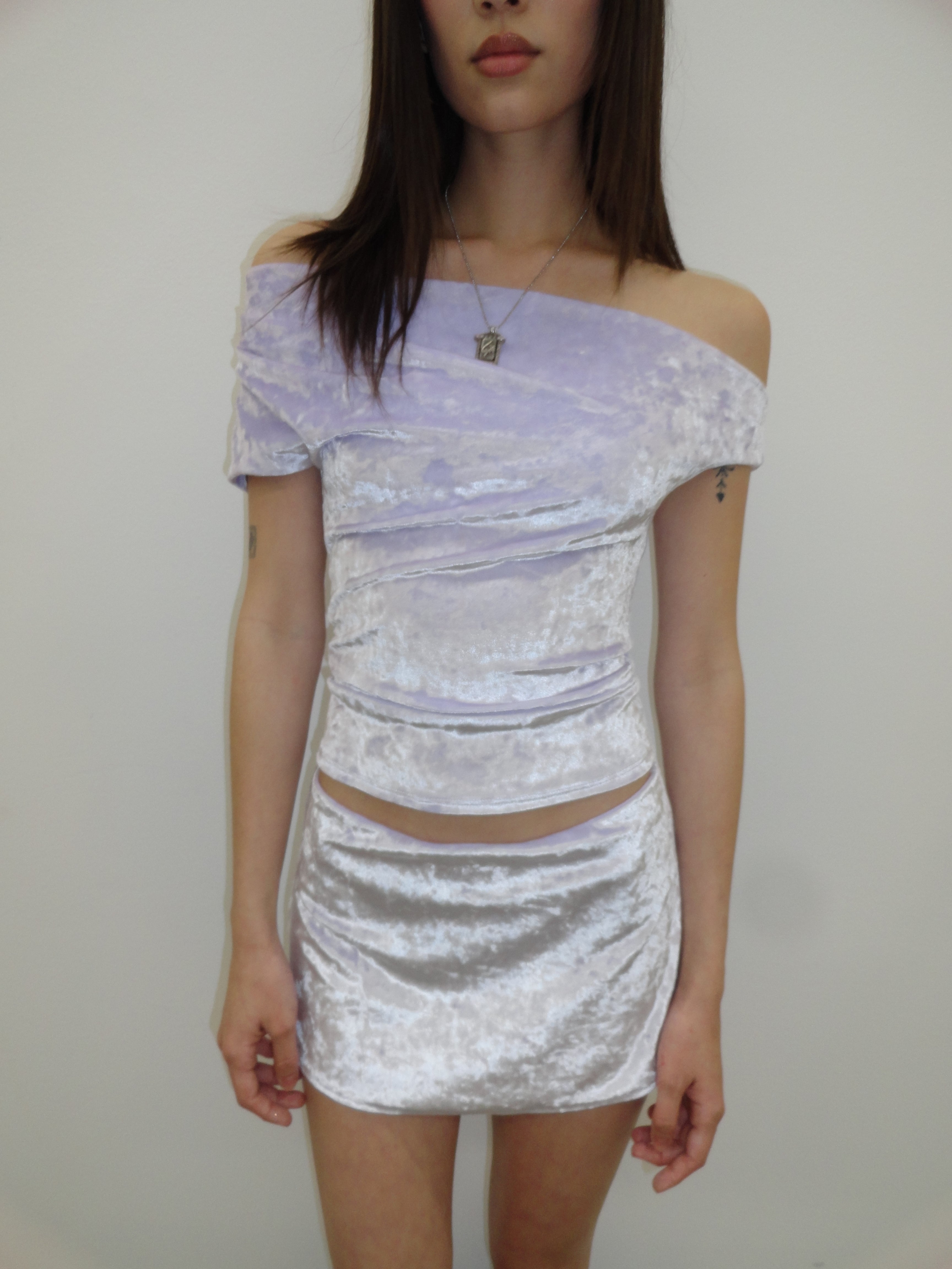 Olympia Skirt in Lavender Velvet