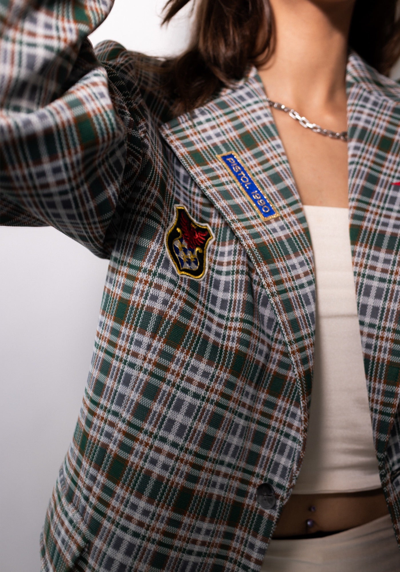 Green Plaid Sex Pistols Blazer