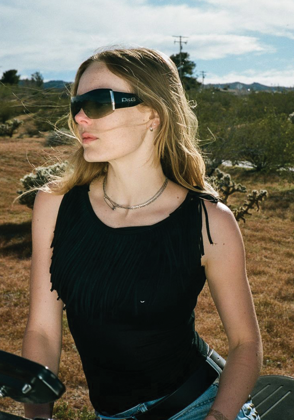 Muse Fringe Tank Top in Midnight