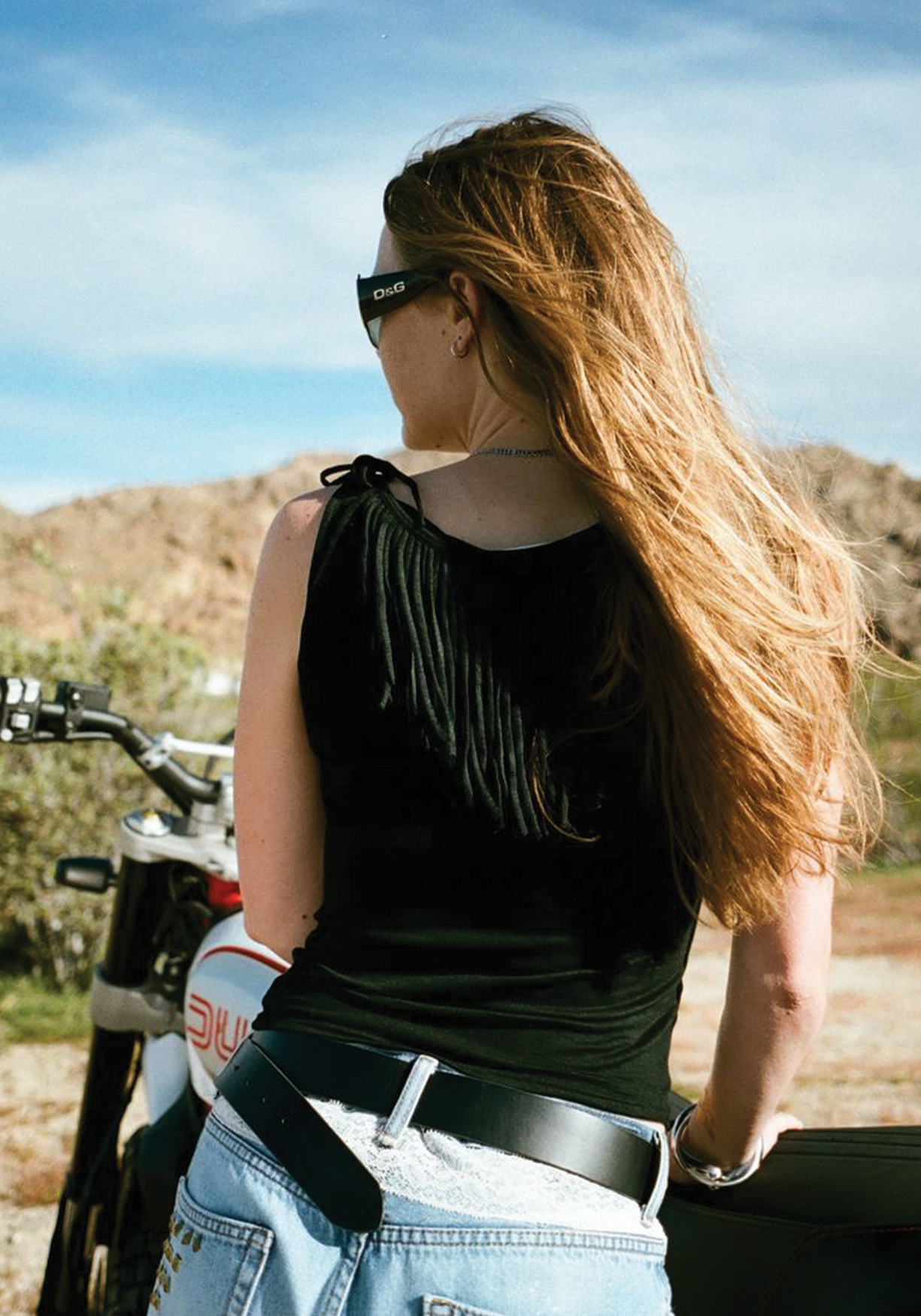 Muse Fringe Tank Top in Midnight