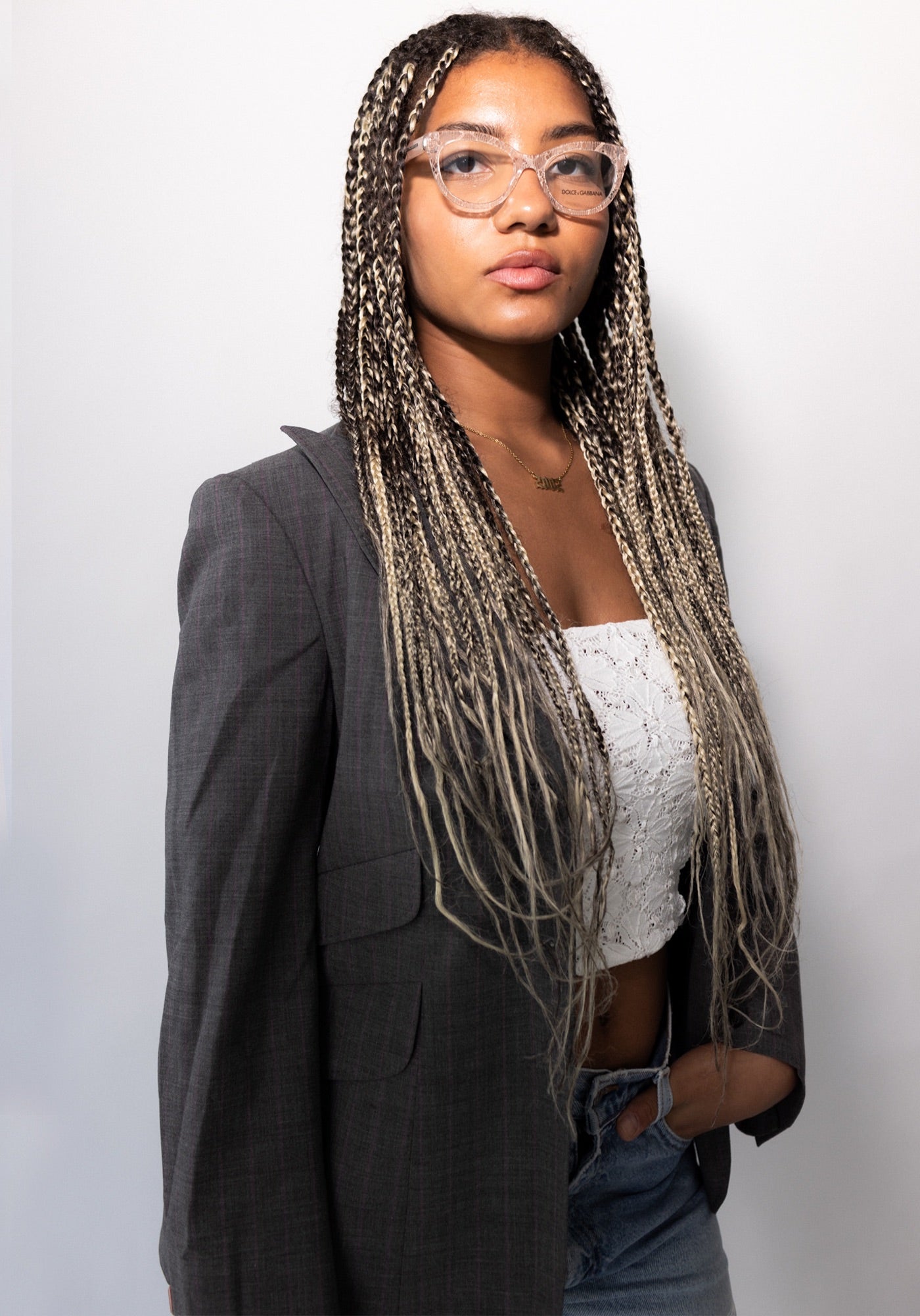 Moschino Gray Pinstripe Blazer