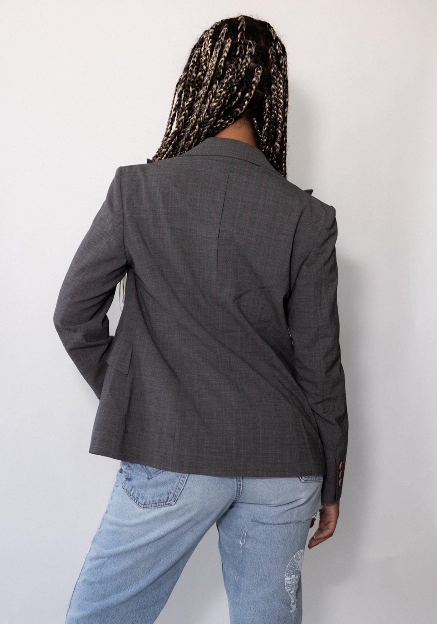 Moschino Gray Pinstripe Blazer