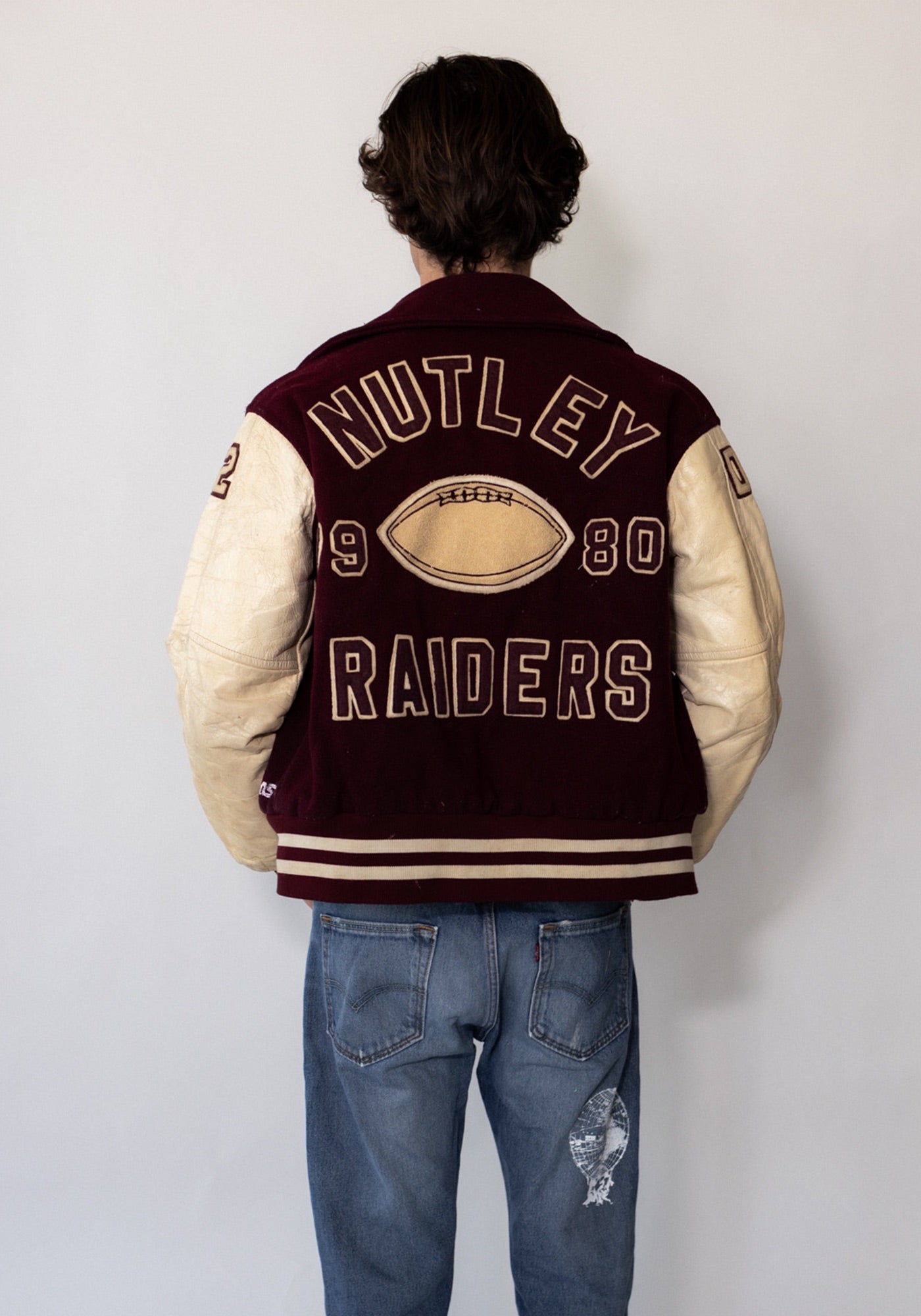 Nutley Raiders Burgundy Varsity Jacket