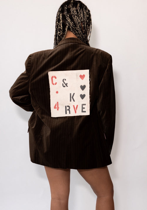 Brown Velvet Juicy Couture Pinstripe Blazer