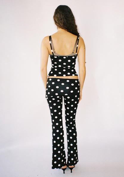 Thalia Pants in Black Polka Dot