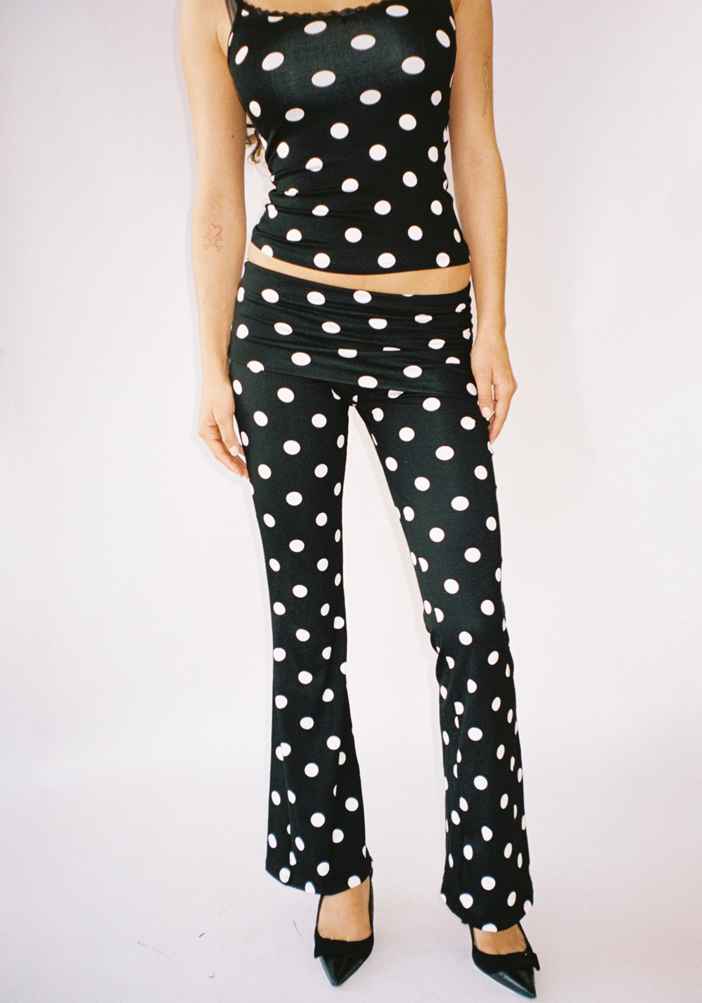 Thalia Pants in Black Polka Dot