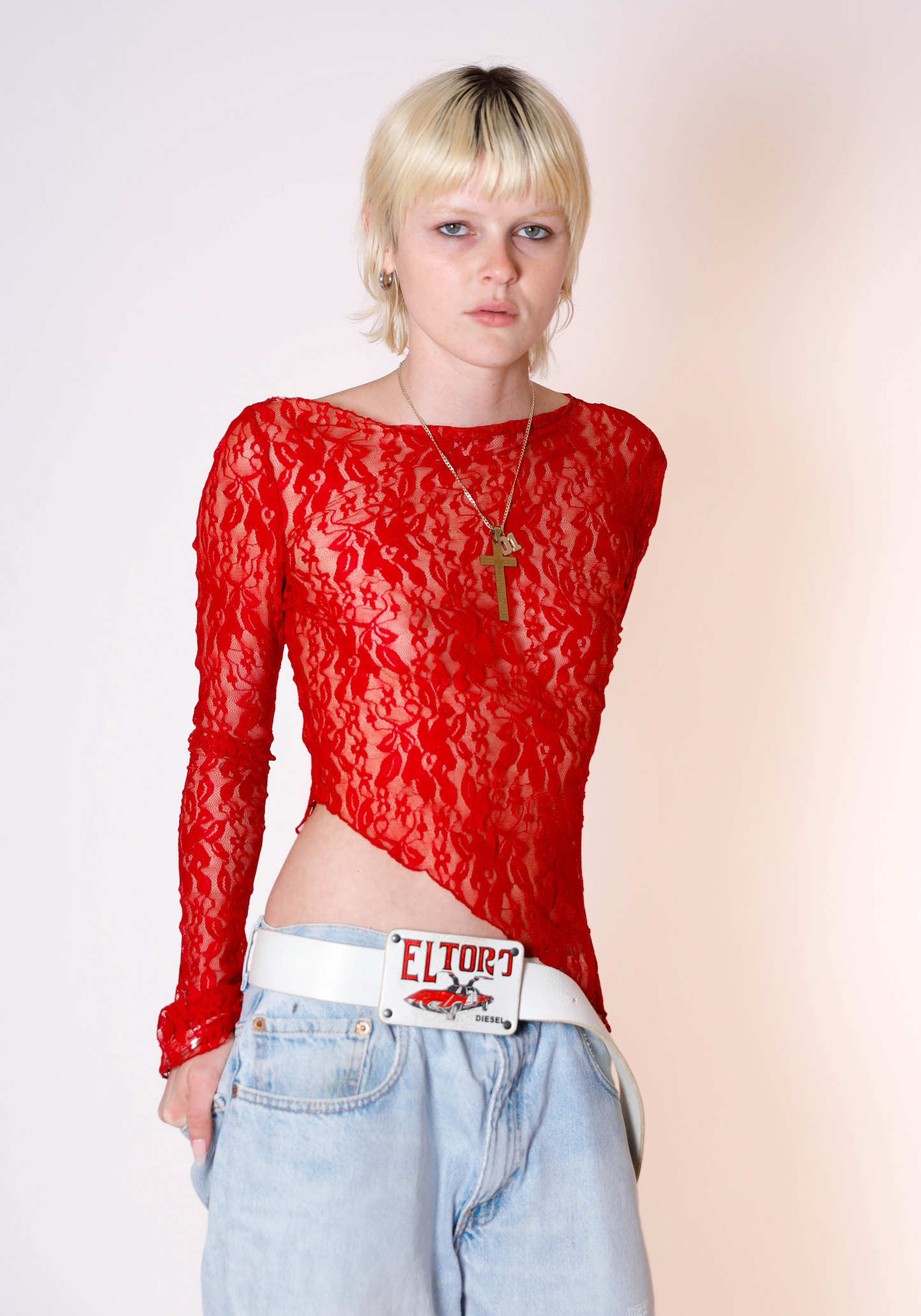 Demeter Long Sleeve Top in Cherry Lace