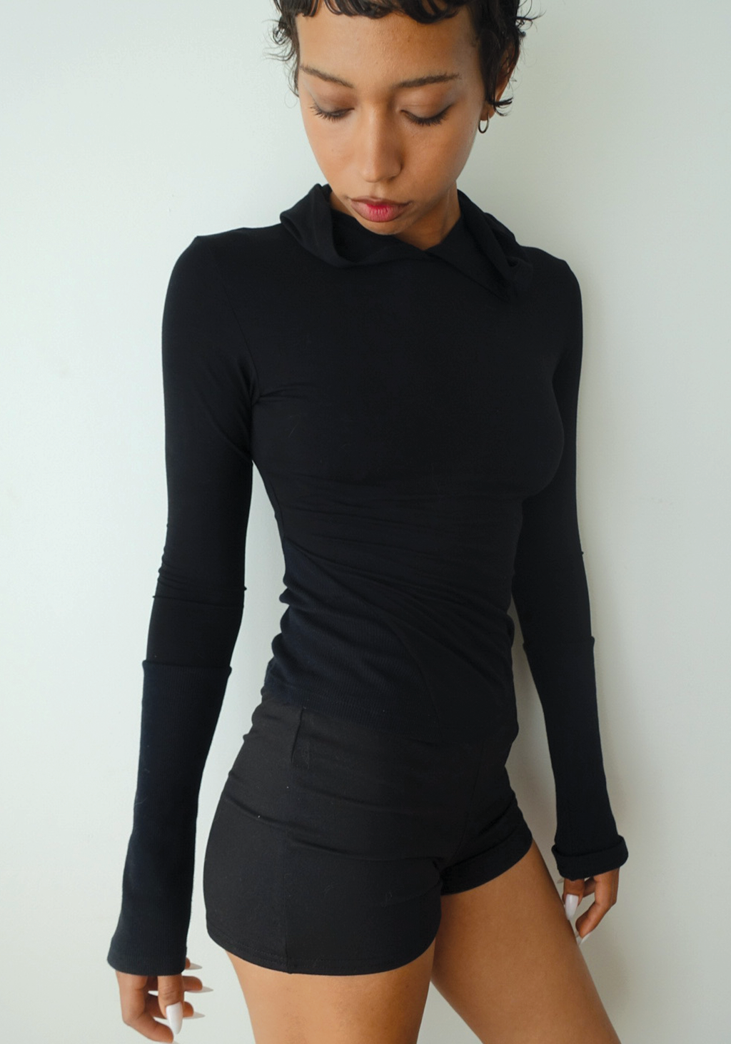 Dominique Long Sleeve Hoodie in Midnight