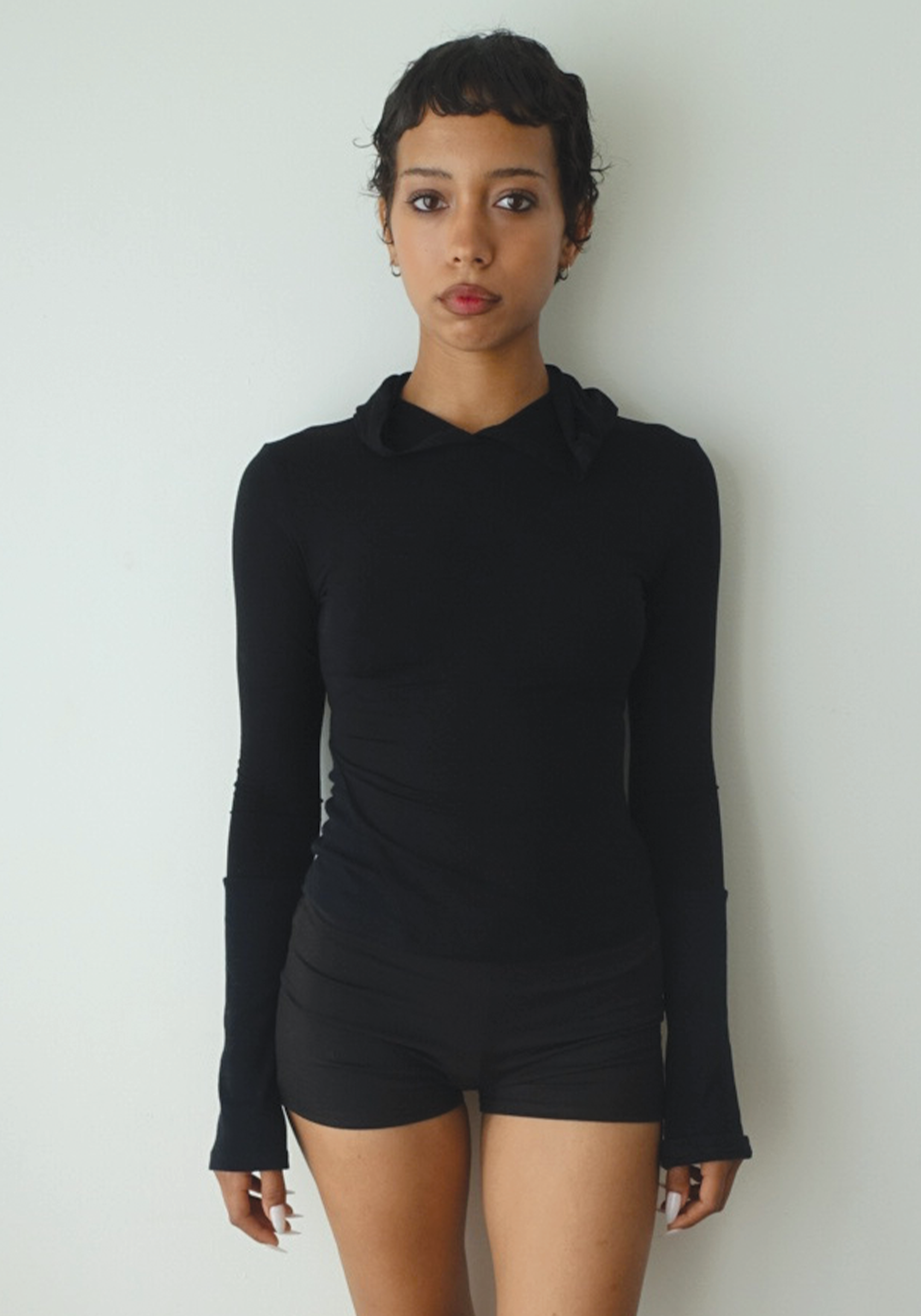 Dominique Long Sleeve Hoodie in Midnight