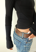 Dominique Long Sleeve Hoodie in Midnight