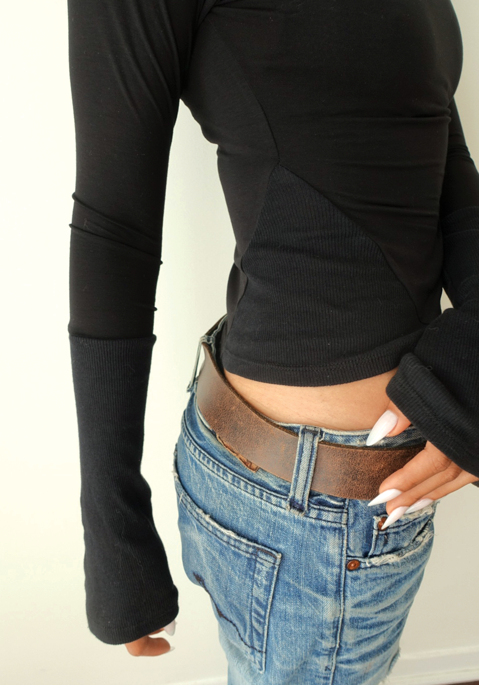 Dominique Long Sleeve Hoodie in Midnight