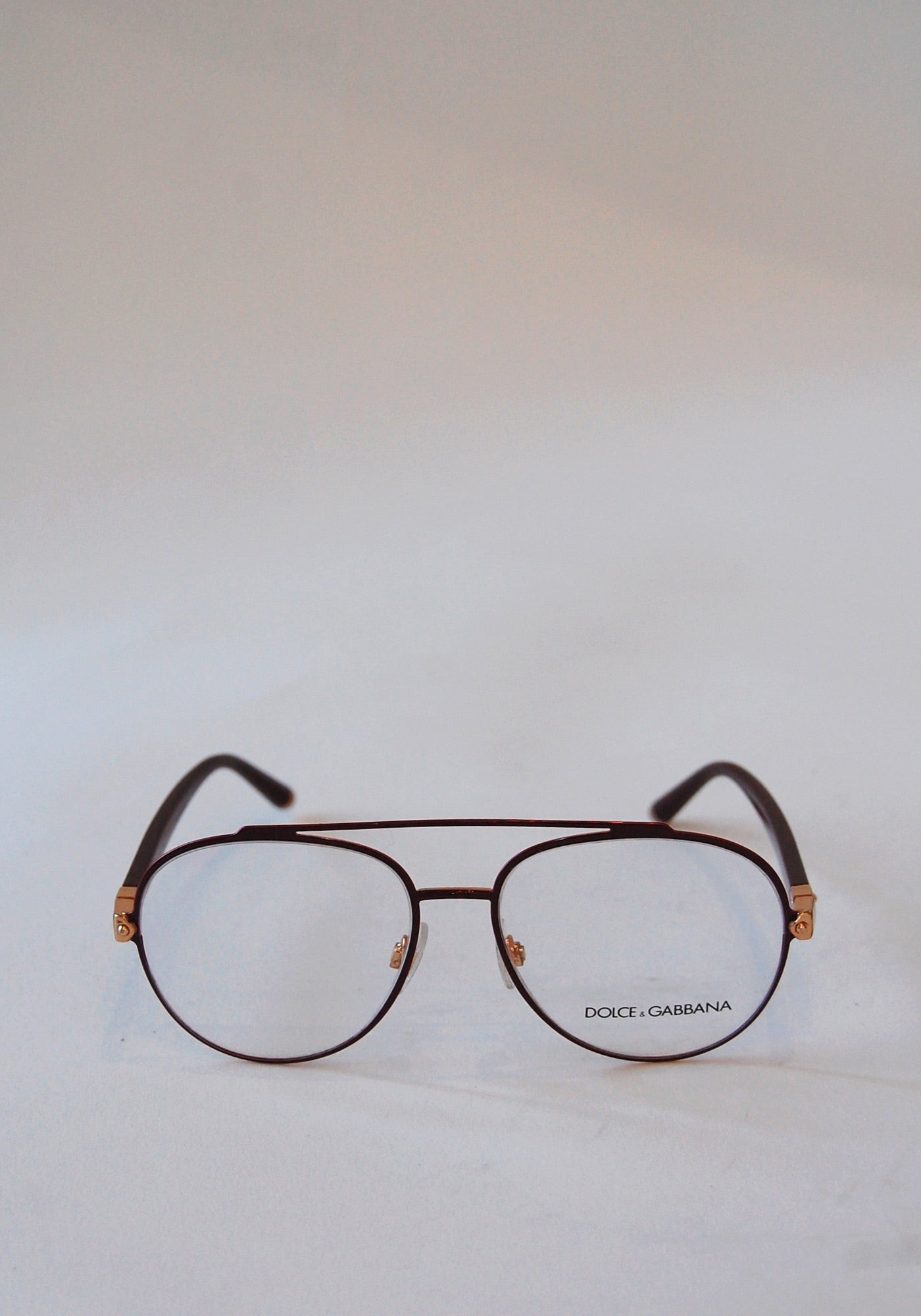 Dolce and Gabbana Burgundy Aviator Glasses