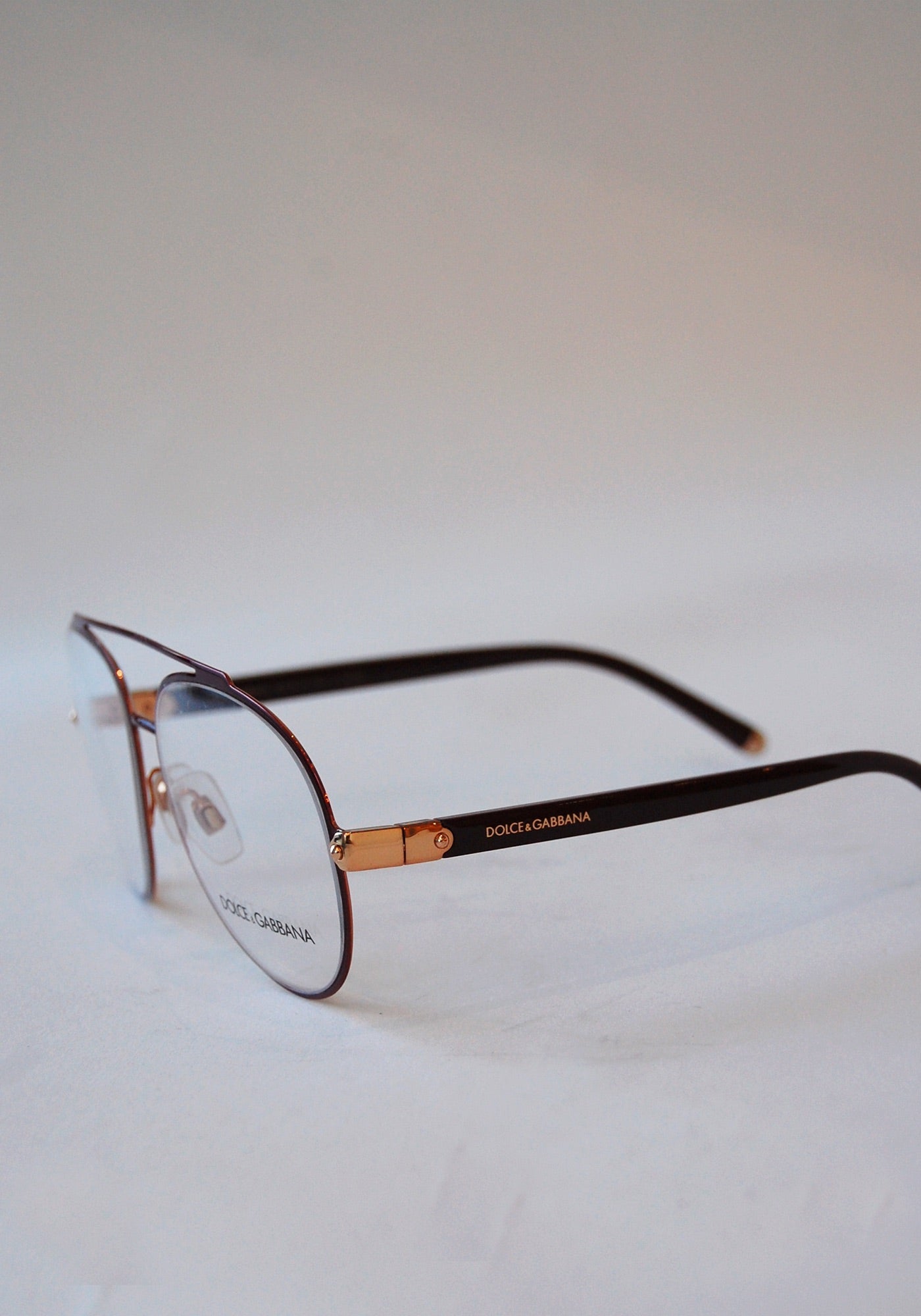 Dolce and Gabbana Burgundy Aviator Glasses