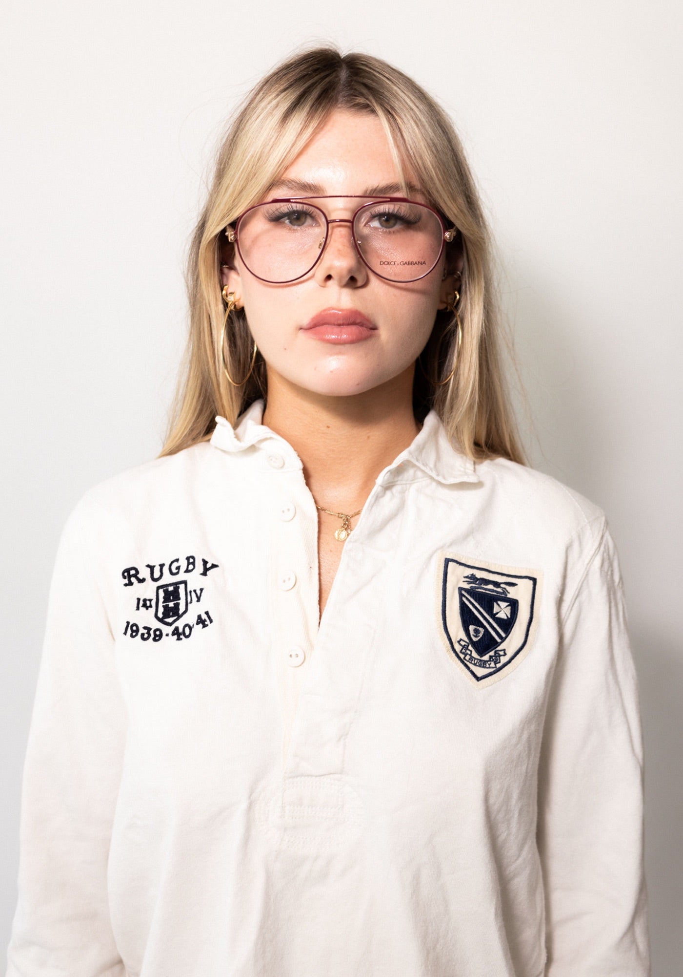 Dolce and Gabbana Burgundy Aviator Glasses