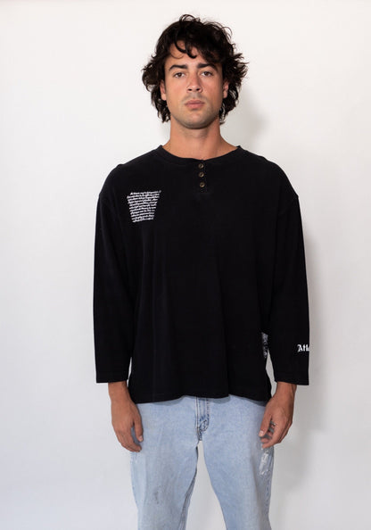 York Black Ribbed Knit